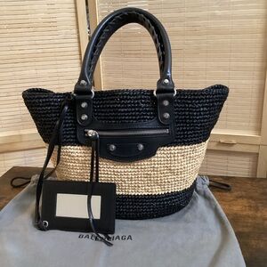 Balenciaga Raffia Panier Small Tote bag